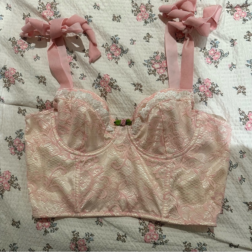 Dolls kill Sugar thrillz pink royalty bustier L